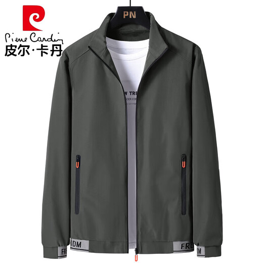 皮尔卡丹（pierre cardin）秋季2024年新款男士立领夹克韩版修身潮流户外男装时尚休闲外套 DUS-838灰色 L 105-120斤