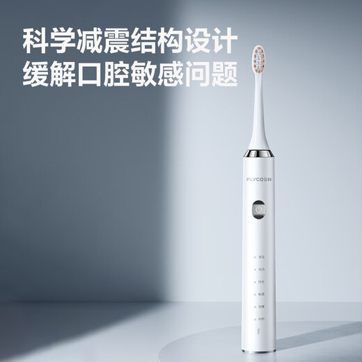 FLYCO electric toothbrush adult soft-bristled household birthday confession holiday gift for boyfriend and girlfriend FT7205 Haoyue White 2 brush heads in total