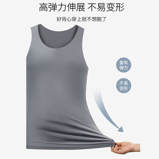 Langsha Herrenweste Männereis Seide Nicht abgeballtaste 7A Antibakterielle Frühlings- und Sommerbasis Sport Hürde ärmellose Sweatshirt 3 Pack