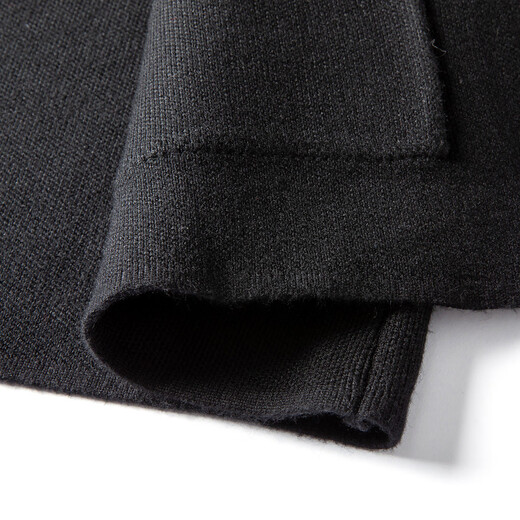 MONTAGUT mulberry silk & wool blend casual embroidered long-sleeved cardigan men's sweater black 50