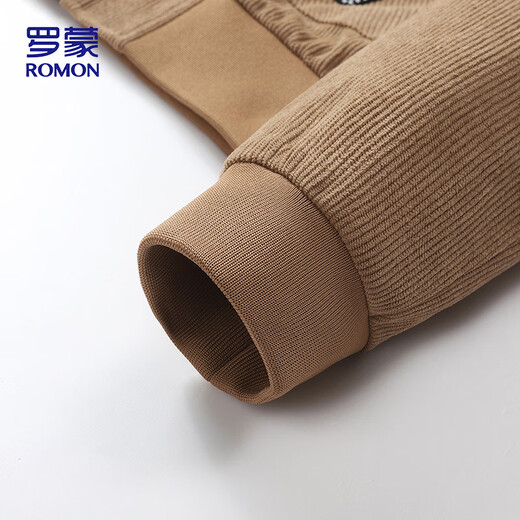 ROMON jacket men's autumn and winter lapel comfortable top business casual corduroy jacket men 2422 khaki thickened 2XL