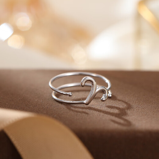 
LeMIAO (LEMIAO) S925 silver hollow double-layer twelve zodiac ring glossy simple men and women personalized movable index finger ring RS1048 [Libra - gold and white] adjustable opening