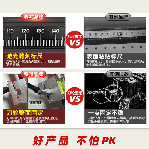 Tiebang 2025 new third generation T-shaped track push knife rock slab ceramic tile floor tile special manual scratcher large version cutting artifact new 2.0 meter T-shaped push knife + segmented pliers + handbag