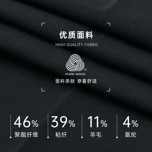 BUSYCON blue wool suit men's suit business high-end formal dress groom wedding dress wedding suit three-piece black two-piece suit (top + pants) 54 reference weight 165-175Jin Jin is equal to 0.5 kg