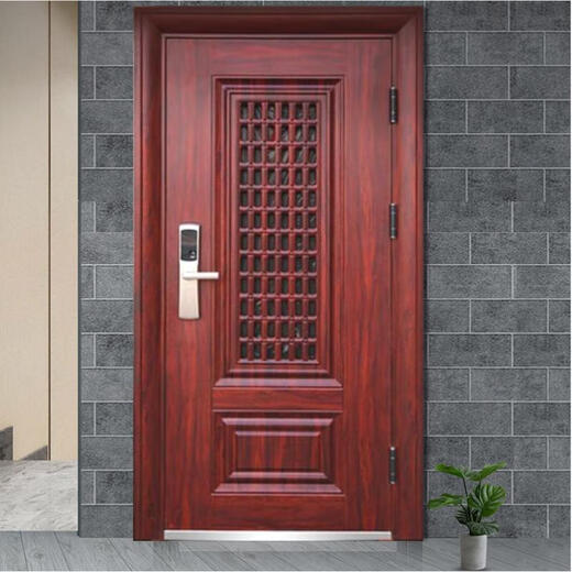 勤凯红色气窗甲级通风安全门进户门子母门家用透气门门中门防盗门 1970*860 裸门价