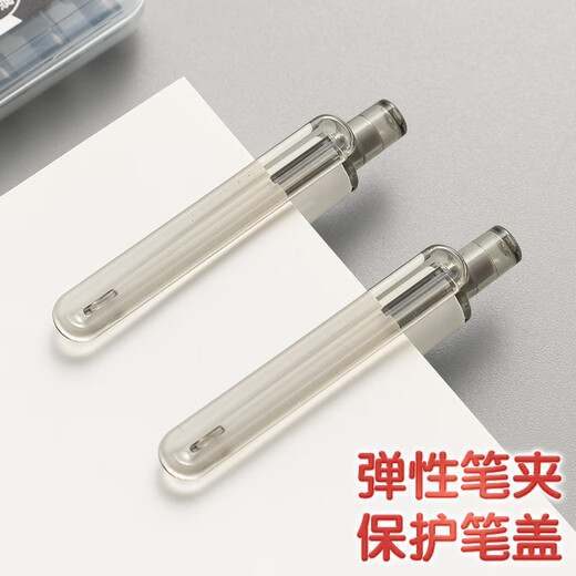 晨光（M&G）文具0.38mmEF暗尖按动钢笔2支装（不含墨囊） 3.4口径可换墨囊钢笔 学生书法练字墨水笔AFPU9902