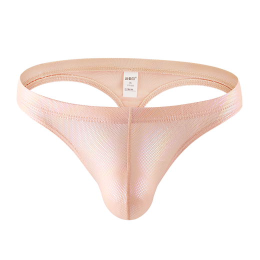 Miboer men's underwear, low-waisted thong underwear, sexy bronzing breathable underwear, elastic colorful trendy men's thong underwear, skin color XL