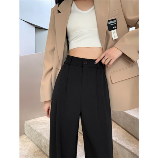 
Jianfang 2024 new women's pants summer thin women's pants look slim women's pants small Korean style loose 1047 brown color (small one) S 70-90Jin [Jin equals 0.5 kg]