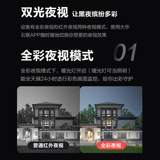 Dahua Dahua camera 4 million dual-light full color night vision fixed-focus gun type home commercial indoor and outdoor monitor POE power supply DH-P40A1-A-IL2-3.6mm
