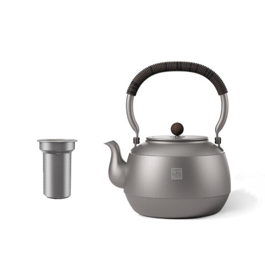 TILIVING (Titanium Liwei) pure titanium teapot lifting beam tea set electric ceramic stove around the stove to make tea household boiling water teapot (Taian pot + tea filter) 1.5L