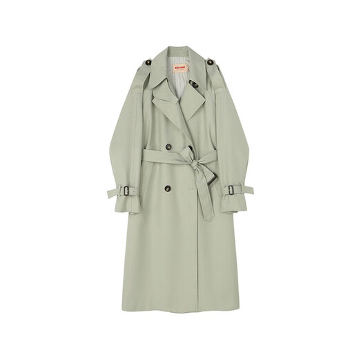 VEGA CHANG Elite Wardrobe Windbreaker Women's Mid-Length 2025 Autumn Intellectual Coat Small British Style Jacket Bean Paste Green XS