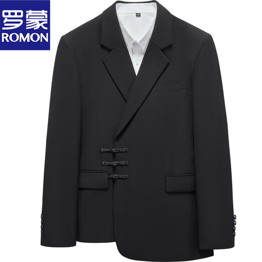 ROMON New Chinese tunic suit with stand collar engagement groom suit men wedding wedding high-end national style suit jacket 2402 jacket + pants XL