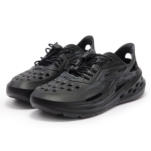 361 Degree BIG3 Sports Slippers Croc Shoes Men's Shoes Summer New Breathable Wading Lightweight Beach Outdoor Non-Slip Men's Sandals Obsidian Black/Ashes 39