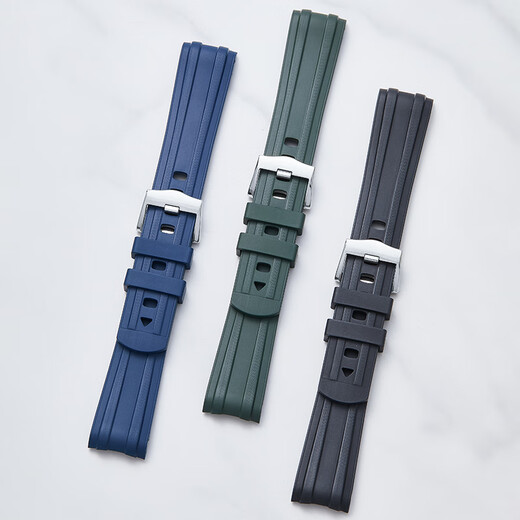 Istrap is suitable for Omega strap Seamaster 300m diving watch Black Warrior men's curved fluororubber watch strap