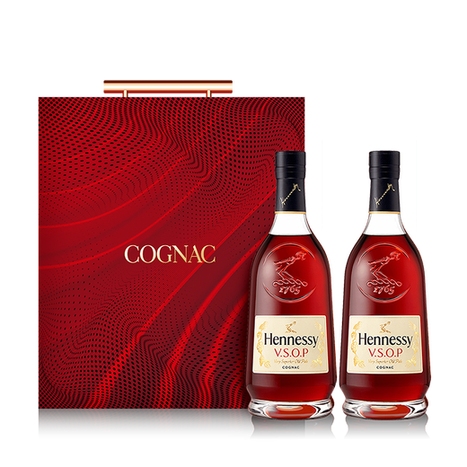 轩尼诗（Hennessy）VSOP 干邑白兰地 法国进口洋酒双支礼盒装 500ml*2 