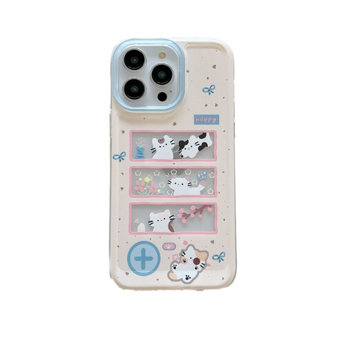 YouMipa Cat Picture Frame adapté à Apple 16 Full-incluse 16pro Mobile Phone Case iPhone16Promax Nouveau style sans frapper de shell Small Fresh Women Creative Silicone Anti-Fall 15 Space Shell - Cat Picture Frame iPhone 16 Pro