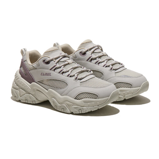 
Camel (CAMEL) retro daddy women's shoes thick sole heightened casual sports shoes X24B09L7009 Crystal gray/purple 35