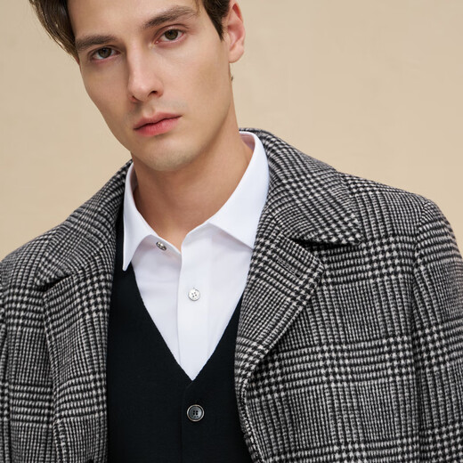 Emz Ordos [einschließlich Wolle] Wollmantel für Herbst und Winter neuer Männer mit mittlerer Pendlerjacke für Männer mit mittlerer Länge