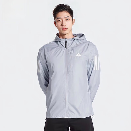 阿迪达斯 （adidas）外套男2025年秋季健身训练跑步连帽防风休闲夹克运动服IN1483 IN1484 M