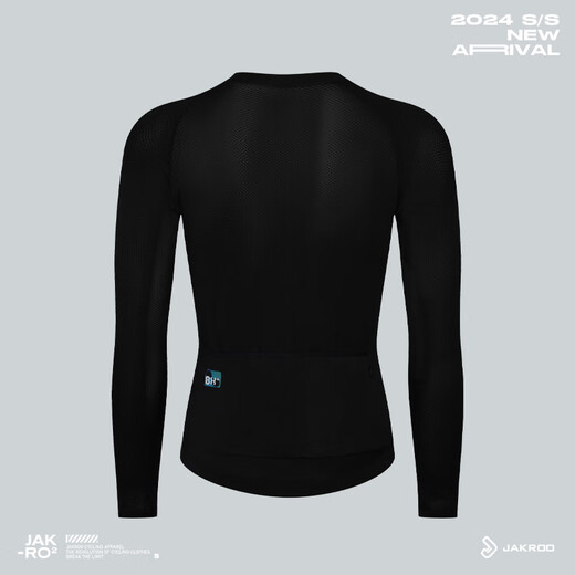 Jieku 25 Welfare CONCISE Men's Long-Sleeved Cycling Jersey Mesh Breathable and Comfortable Commuting Cycling Top Black S