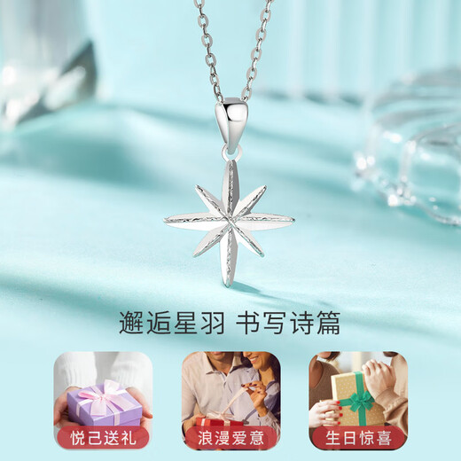 Liuguifu Jewelry PT950 platinum pendant Yuenian Xingyu platinum necklace pendant for women PT0600028 0.8g
