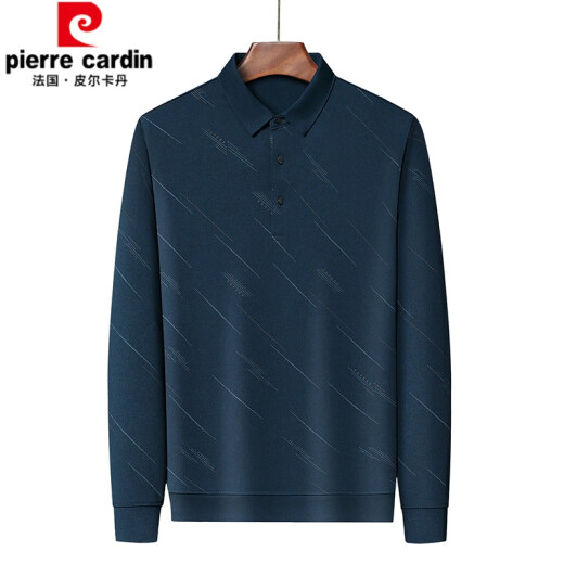 皮尔卡丹（pierre cardin）夏季冰丝t恤男士长袖2025新款中年休闲翻领薄款爸爸体恤衫 829绿色 1802XL