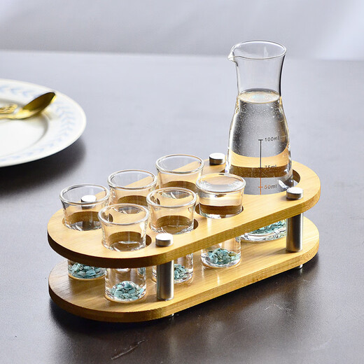 Cooper Blue Mountain crystal glass high-end white wine glass set with scale wine divider and jug set for household light luxury spirits one cup Green Pine Sky Ming 2 pots 2 cups