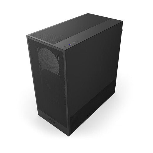 NZXT全新H5 FLOW 台式电脑机箱黑色 ATX中塔电脑主机箱台式侧透明电竞水冷游戏机箱