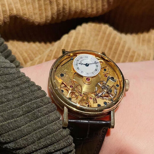 
[Second-hand 99 new] Breguet Hand-in-Law Series Manual Mechanical Men's Watch 38mm Hollow Dial Movement Power Reserve 18K Gold Pin Buckle 7027BA119V6 Fake One Loss Three Losses