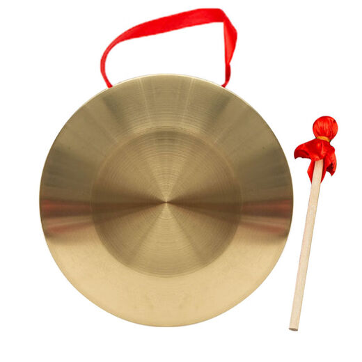 Lnga Landgre Gong Pure Bronze Three-Sentence Later Performance Propp, большие и маленькие тарелки из барабана гонга, полный набор музыкальных инструментов, Gong Beat Drum Gong Hammer Set 32 см Гонг (утолщенный) + Гонг молоток