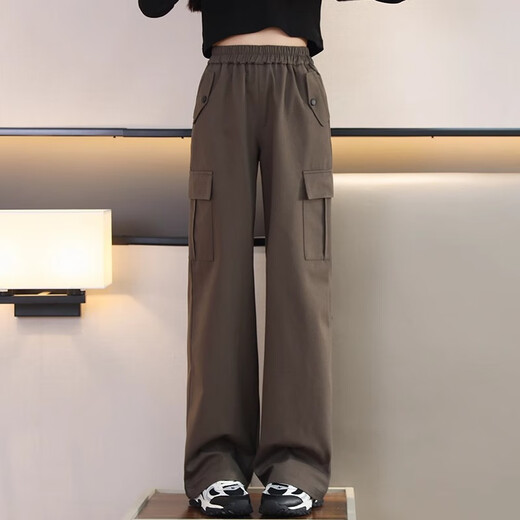 I.KARNOW girls overalls 2025 autumn and winter plus velvet girls straight pants medium and large children's wide leg pants casual trousers army green pure cotton 15063 military green + 15063 black (plus velvet) 170