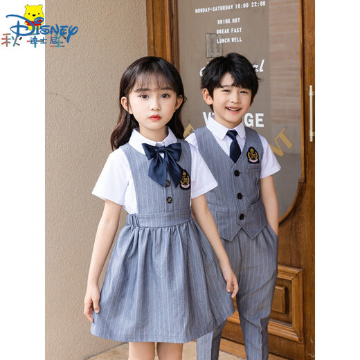 
Disney (Disney) boys and girls dress suit host children's suit flower girl summer 10-year-old boy formal wear wedding suit vest shirt trousers and tie size 130 (6-7 years old-height 120-130CM)