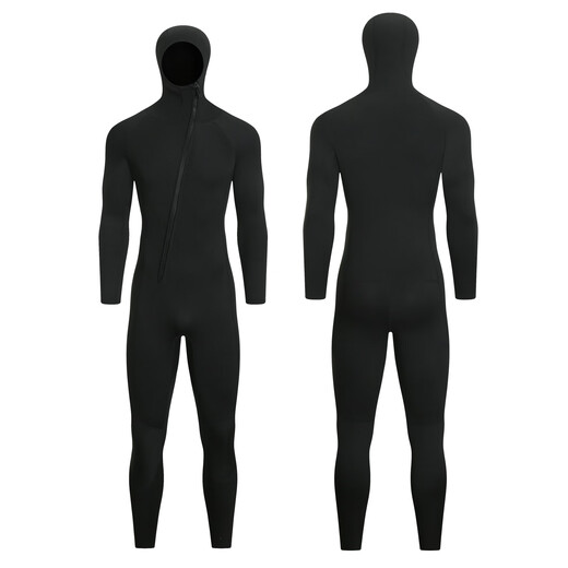 BLUE DIVEBLUEDIVE cross-border 3MM one-piece wetsuit for men to go to the sea, cold-proof wetsuit, warm swimsuit, 3mm camouflage gray hooded S S