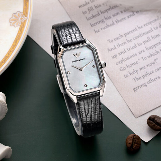 Emporio Armani watch ladies European and American square disc quartz women's watch birthday gift for girlfriend Retro square watch AR11148