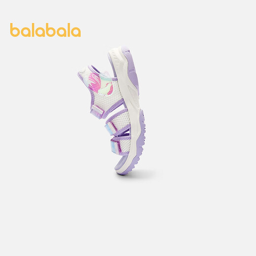 Balabala children's shoes children's sports sandals girls beach shoes summer sweet mesh breathable shoes Velcro pink purple 70005 36 (foot length 22.1-22.7/inner length 23.2)