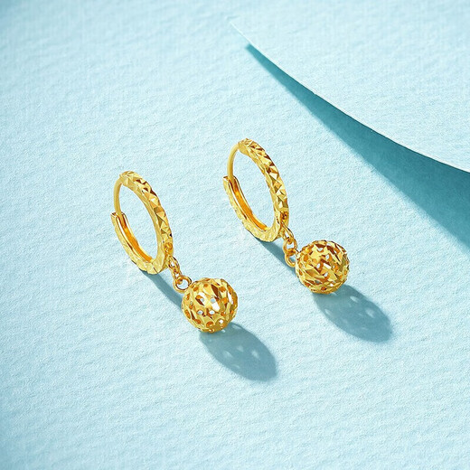 Liuguifu Jewelry Yellow 18K Gold Earrings Hydrangea Fashion Stud Earrings for Women EK0200019