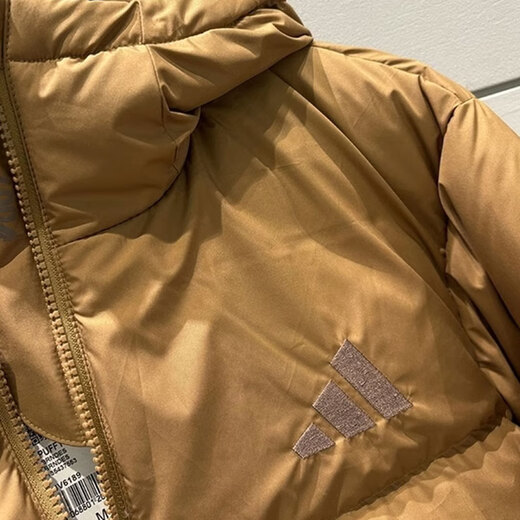 阿迪达斯 （adidas） 羽绒服外套男士2024冬季新款运动服户外保暖防风休闲连帽夹克 JV6189麦棕色 M 推荐135-155斤