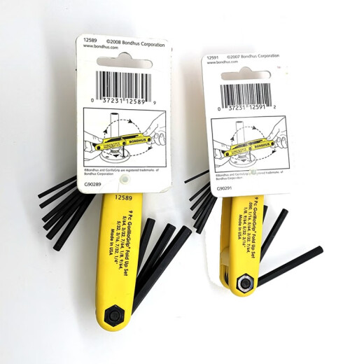 BONDHUS American Borton Folding Set American and British Hex Wrench HF9S 12591 12589 HF9 5/641/4