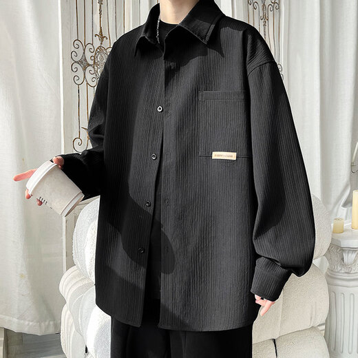 Xiyu white shirt men's long-sleeved 2024 spring new casual jacket boy shirt teenager student Hong Kong style shirt XY C9871 white M about 95-110Jin [Jin equals 0.5 kg] can be worn