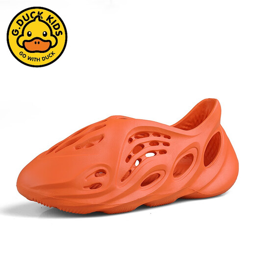 G.DuckKids Sandales pour enfants Internet célébrités Fashion Boys and Girls Baotou Beach Shoes Summer Parent-Child Children's Mid-Garn's Choes de trou pour enfants beige 22 -23