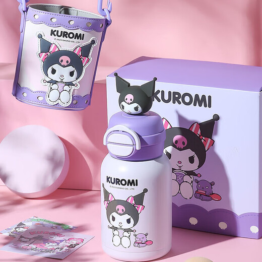 BEDDYBEAR Open Smiling Double Drinking Cover Children's Thermos Cup with Straw 316 Steel Large Capacity Thermos Kettle 600ML Coolomi