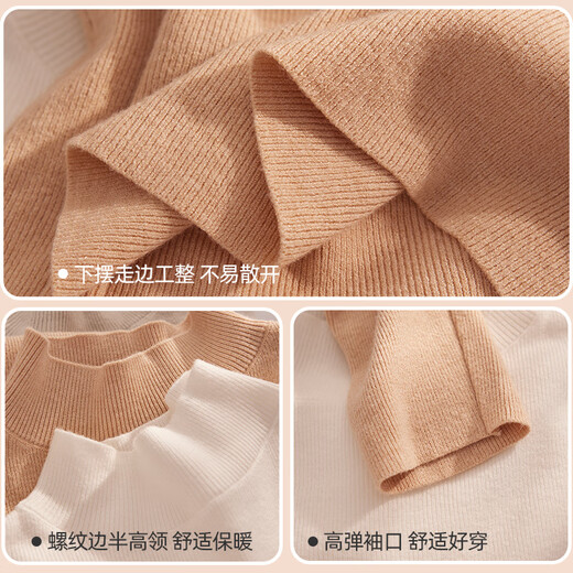 Yu Zhaolin knitted bottoming shirt for women with half-turtleneck sweater, slim long-sleeved, mid-collar, wearable top, autumn and winter black