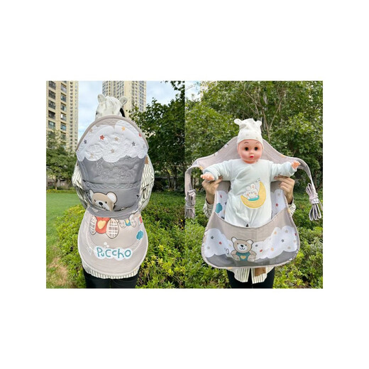 
CLCEY Guizhou baby strap Yunnan traditional old-fashioned child hooded hooded out easily for babies aged 0 to 3 years old cute dinosaur (medium size with pocket 0-2 years old)