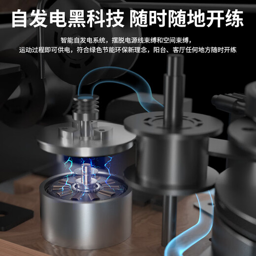 HEAD rowing machine hydromagnetic dual resistance household intelligent self-generating folding solid wood water resistance rowing machine fitness equipment oak color/upgraded self-generating dual resistance/real-life theme