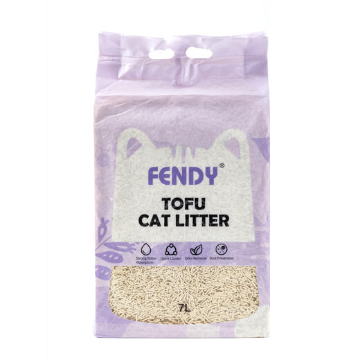 Cat litter manufacturer wholesales deodorizing and clumping low-dust milk-flavored tofu cat litter plant cat litter wholesale 7LA grade Fendy milk-flavored tofu litter 2.4kg (diameter 1.