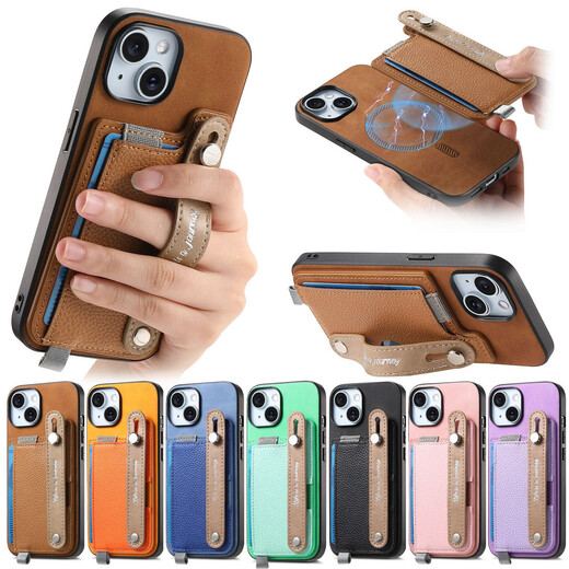 Tongrubi Magsafe Case de teléfonos móviles Adecuado para Apple 15 Promax Bag Magnetic Bag Case de teléfono móvil con bolsa de tarjeta iPhone 14 Muñeco de muñeca Noble Magnetic Case + Bolsa de tarjeta iPhone 16Plus