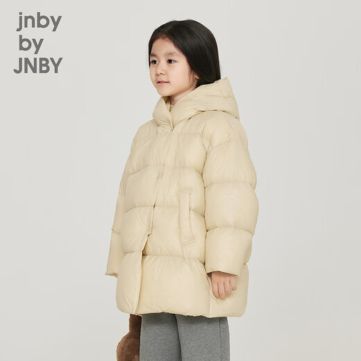 
jnby by JNBY Jiangnan cloth children's clothing autumn and winter down jacket thickened warm soft hooded boys, girls and children 1NAC12610 748 light bean yellow 120 cm
