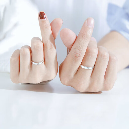 MZMZ four-leaf clover platinum ring for women PT950 platinum couple ring birthday 520 Valentine's Day gift for girlfriend and wife light luxury model-four-leaf clover ring