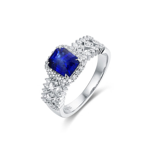 HEEKAIYI Ring Women's Royal Sapphire Ring Luxury Jewelry Chinese Valentine's Day Birthday Gift for Wife and Girlfriend Sapphire Ring (1.38ct/Selected Flawless)