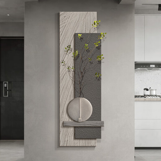 Fujinmen moderne einfache Eingangsanlagen, ein hoher Sinn, Gangkorridor, Ende des Korridors, dreidimensionales Wohnzimmer-Eingangstor Wandgemälde, Stil A-Branch und Blätter Fusu (Fzh01) 40*120 cm, gewöhnlicher Stil nicht luminöser + drei-schichtlich dreidimensionaler Sandsteinmalereimalerei